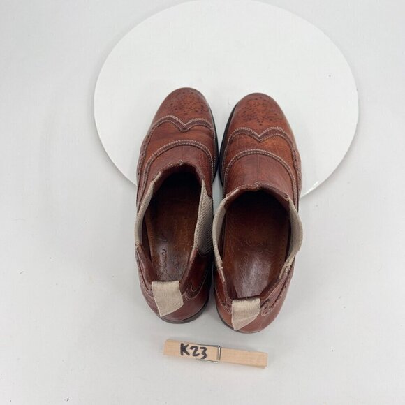 Paolo Lantorno Women Size EU 38 US 7 Brown Leather Wingtip Chelsea Boot - Picture 13 of 15